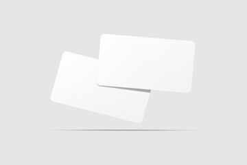 Realistic blank business card illustration for mockup. 3D rendering.