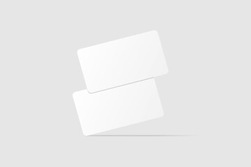 Realistic blank business card illustration for mockup. 3D rendering.