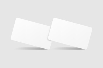 Realistic blank business card illustration for mockup. 3D rendering.
