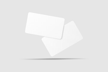 Realistic blank business card illustration for mockup. 3D rendering.