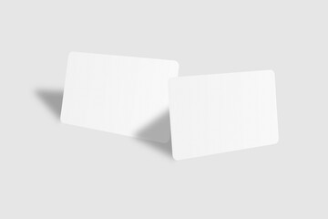 Realistic blank business card illustration for mockup. 3D rendering.