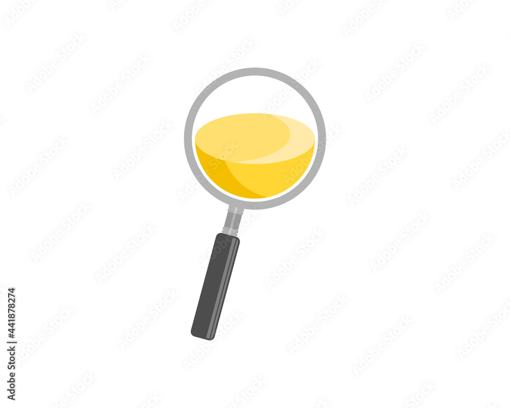 Sticker magnifying glasses with orange liquid inside