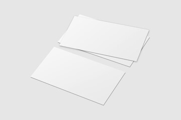 Realistic blank business card illustration for mockup. 3D rendering.