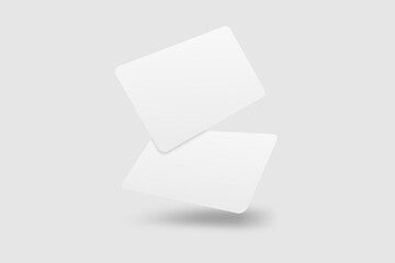 Realistic blank business card illustration for mockup. 3D rendering.