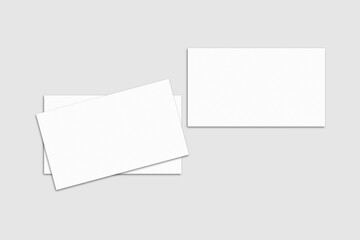 Realistic blank business card illustration for mockup. 3D rendering.