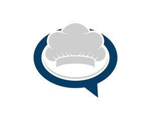 Simple bubble chat with chef hat inside