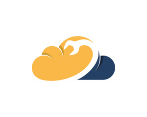Wrench repair inside the cloud logo
