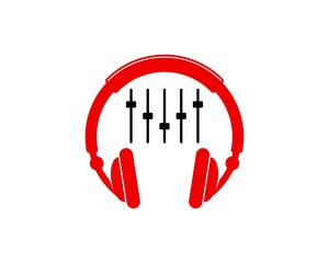 Fototapeta premium Music headphone with music equalizer inside