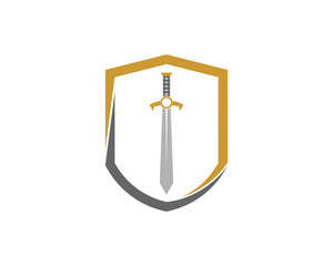 Sword knight inside the shield protection