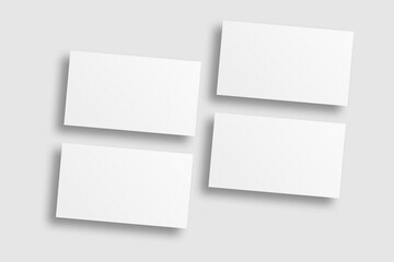 Realistic blank business card illustration for mockup. 3D rendering.