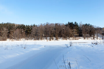 frozen in winter the river