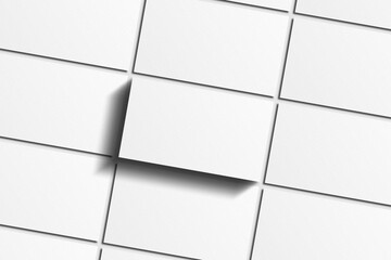 Realistic blank business card illustration for mockup. 3D rendering.