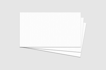Realistic blank business card illustration for mockup. 3D rendering.