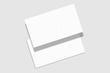 Realistic blank business card illustration for mockup. 3D rendering.