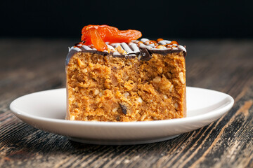 sweet cake in the shape of a cylinder