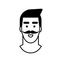 Hombre con bigote. Persona. Concepto de barbería