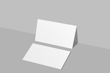 Realistic blank business card illustration for mockup. 3D rendering.