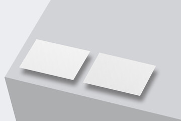 Realistic blank business card illustration for mockup. 3D rendering.