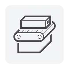 Metallurgy or metallurgical production industry vector icon. Consist of hot casting metal, iron or steel product on mill production line. Manufacturing process in foundry, furnace or factory plant.
