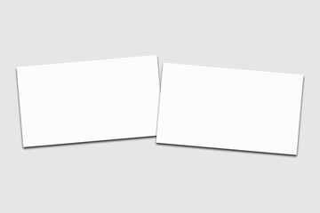 Realistic blank business card illustration for mockup. 3D rendering.