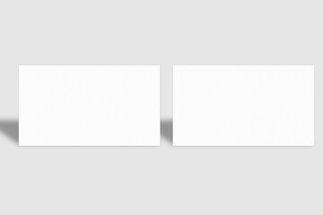 Realistic blank business card illustration for mockup. 3D rendering.
