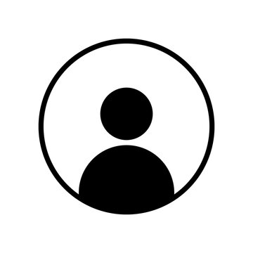 Icono de usuario o persona. Concepto de atenci&oacute;n al cliente o imagen de perfil. Ilustraci&oacute;n vectorial