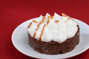 sweet dessert of tartlet and cream