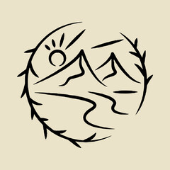 Mountain nature adventure graphic illustration vector art t-shirt design