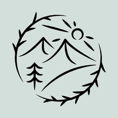 Mountain nature adventure graphic illustration vector art t-shirt design
