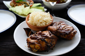 Thai food, Grilled chicken and sticky rice