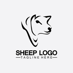 Sheep head logo vector icon illustration design template