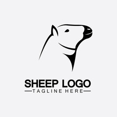 Sheep head logo vector icon illustration design template