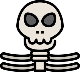 skeleton color outline icon