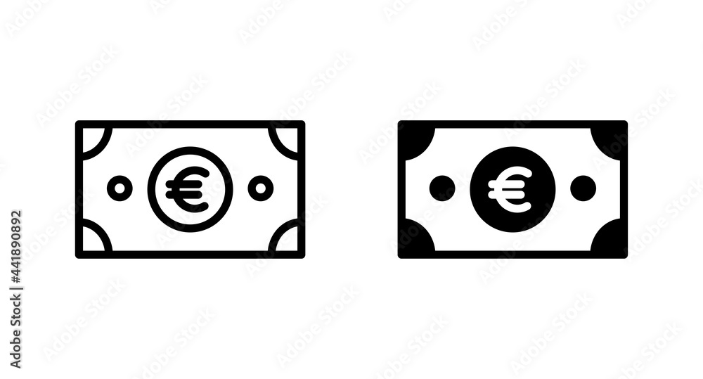 Poster euro money icon vector for computer, web and mobile app