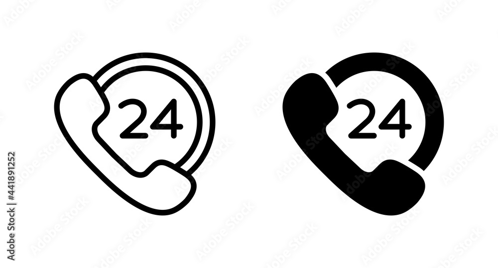 Poster 24 hours icon vector for computer, web and mobile app