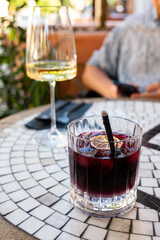cocktail with rum on table