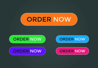 order now web colorful button, sign icon label, e commerce button 