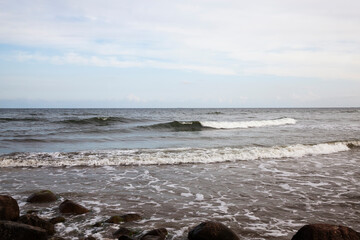 the sea coast of the cold Baltic Sea