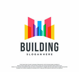 Colorful logo design concept vector. Building logo Template Vector.	