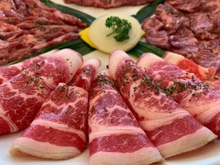 Korean beef barbecue grill sampler - brisket.