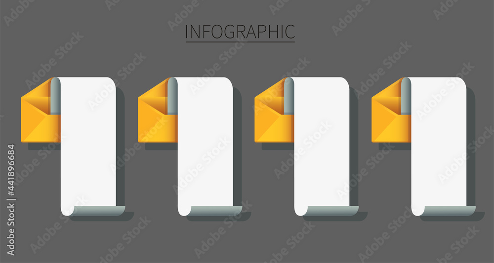 Aufkleber set of envelope with note paper infographic . mail message concept.