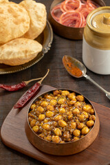 Chhole Poori, Indian cuisine, rustic setup