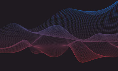 light waves on black background, perfect for desktop wallpaper