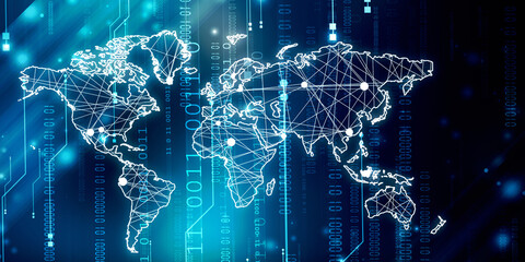 2d illustration world map abstract background
