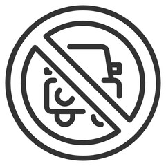 No drive , Prohibition Sign outline icon.