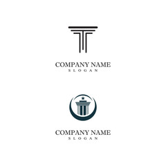 Ancient Pillar Columns Greek Rome Athens Historical Building logo design