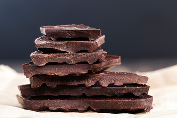 large pieces of bitter chocolate