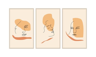 Face Line Art Abstract Minimalist for wall decoration, posters, brochures and others