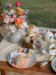 Picnic outdoors in the garden