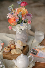 Picnic outdoors in the garden